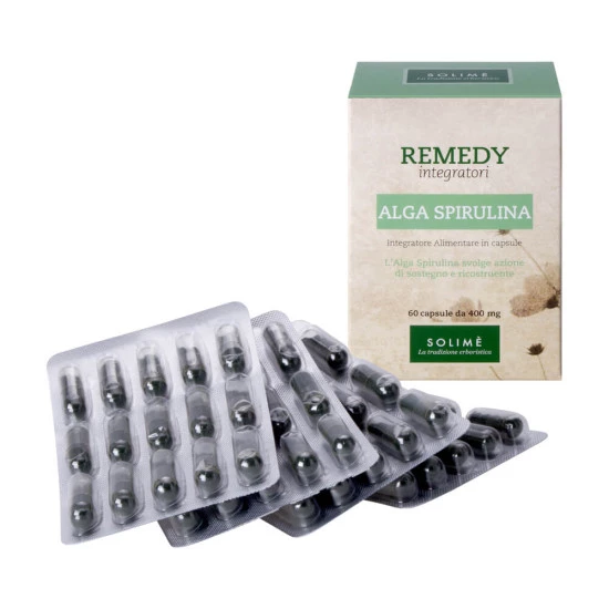 Spirulina-modrozelena-alga Modrozelena alga v kapsulah