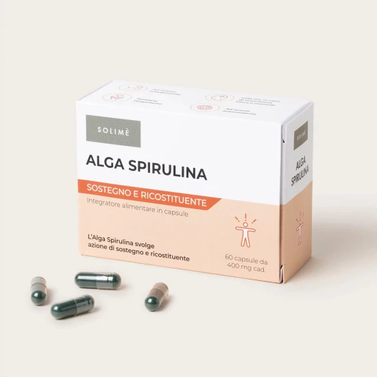 Spirulina-modrozelena-alga Modrozelena alga v kapsulah